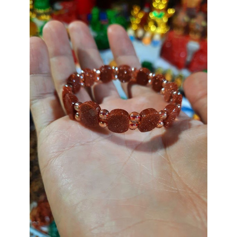 Vòng tay đá kim sa bản đỏ (goldstone) 10li