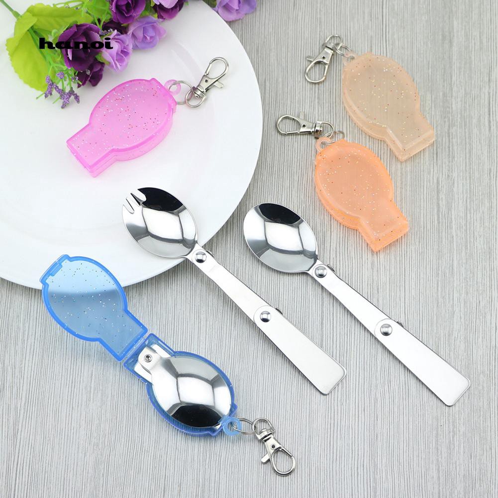 Muỗng/ Nĩa Ăn Chất Liệu Thép Không Gỉ Có Thể Gấp Gọn Tiện Lợi