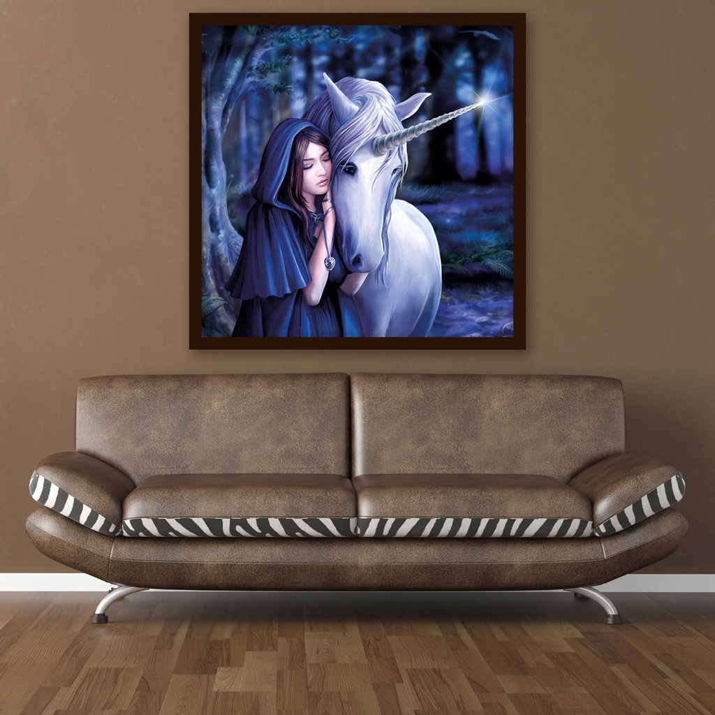 Bộ Tranh Đính Đá 5D Họa Tiết Cô Gái &amp; Kỳ Lân Độc Đáo DIY Dùng Trang Trí Nhà Cửa