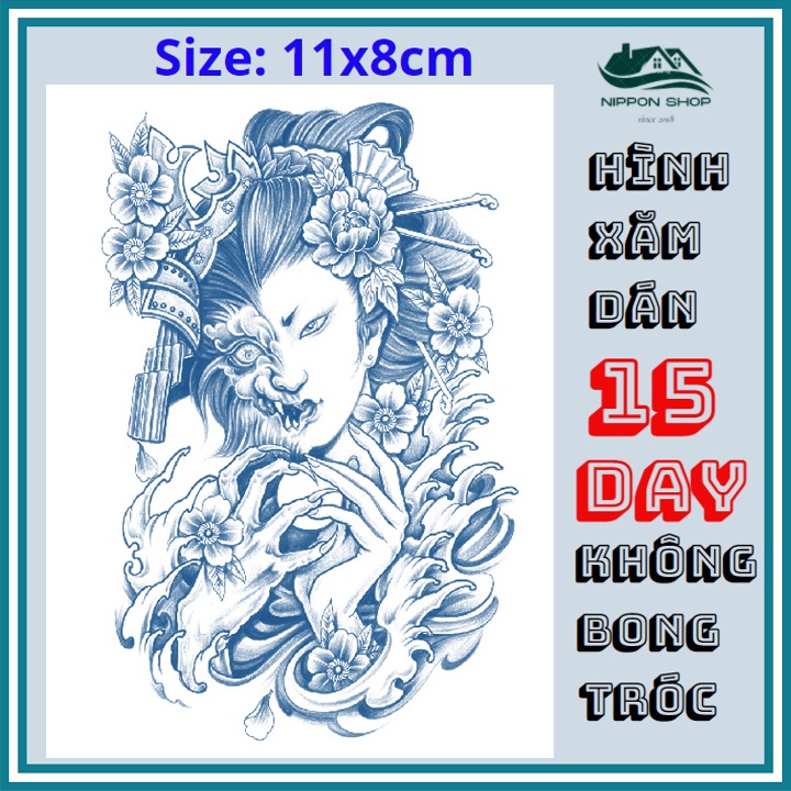 Hình Xăm Dán 15 Ngày Không Phai 11 x 18 cm Mẫu 442