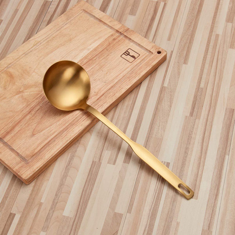 Bộ 5 Dụng Cụ Nấu Ăn Bằng Thép Không Gỉ Màu Vàng