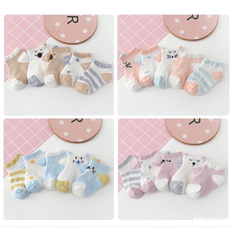 Set 5 đôi tất lưới Kid Shock’s cổ ngắn cho bé