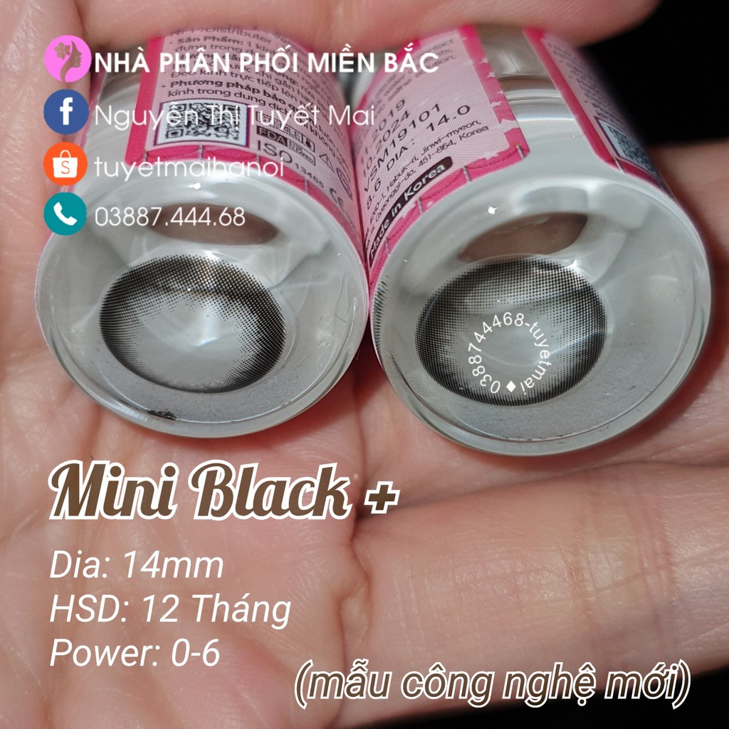 [ Ảnh Thật ] Lens Cận Màu Đen Tự Nhiên Không Giãn Mini Black 14mm - Kính Áp Tròng Hàn Quốc Vassen Sexy Me
