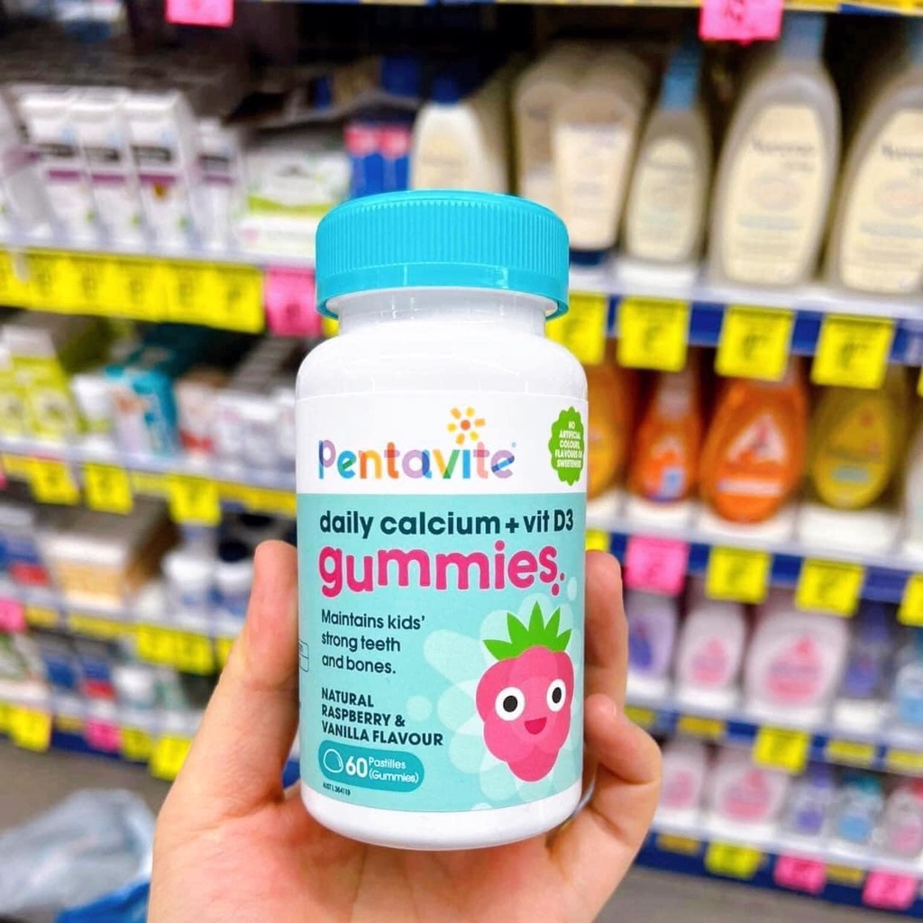 Kẹo Gummies Vitamin, Tăng Đề Kháng, Canxi - Gummies Pentavite Vitamin Cho Bé 60 Viên