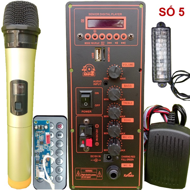 [Mã 155ELSALE giảm 7% đơn 300K] Mạch loa kéo kèm micro mạch loa kéo kèm mic HA8622 cam đỏ