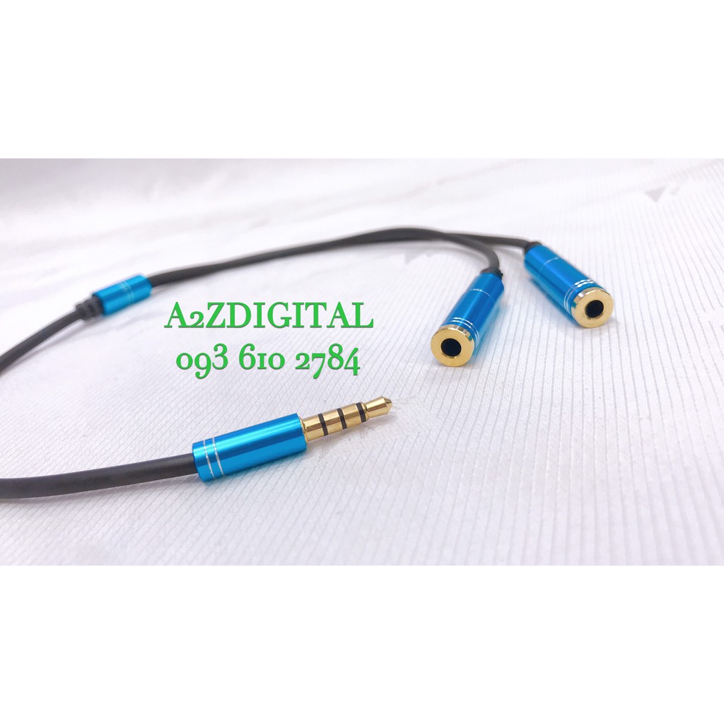 DÂY CHIA TỪ 1 RA 2 TAI NGHE LOẠI TỐT ĐẦU NHÔM JACK CẮM 3.5 LY
