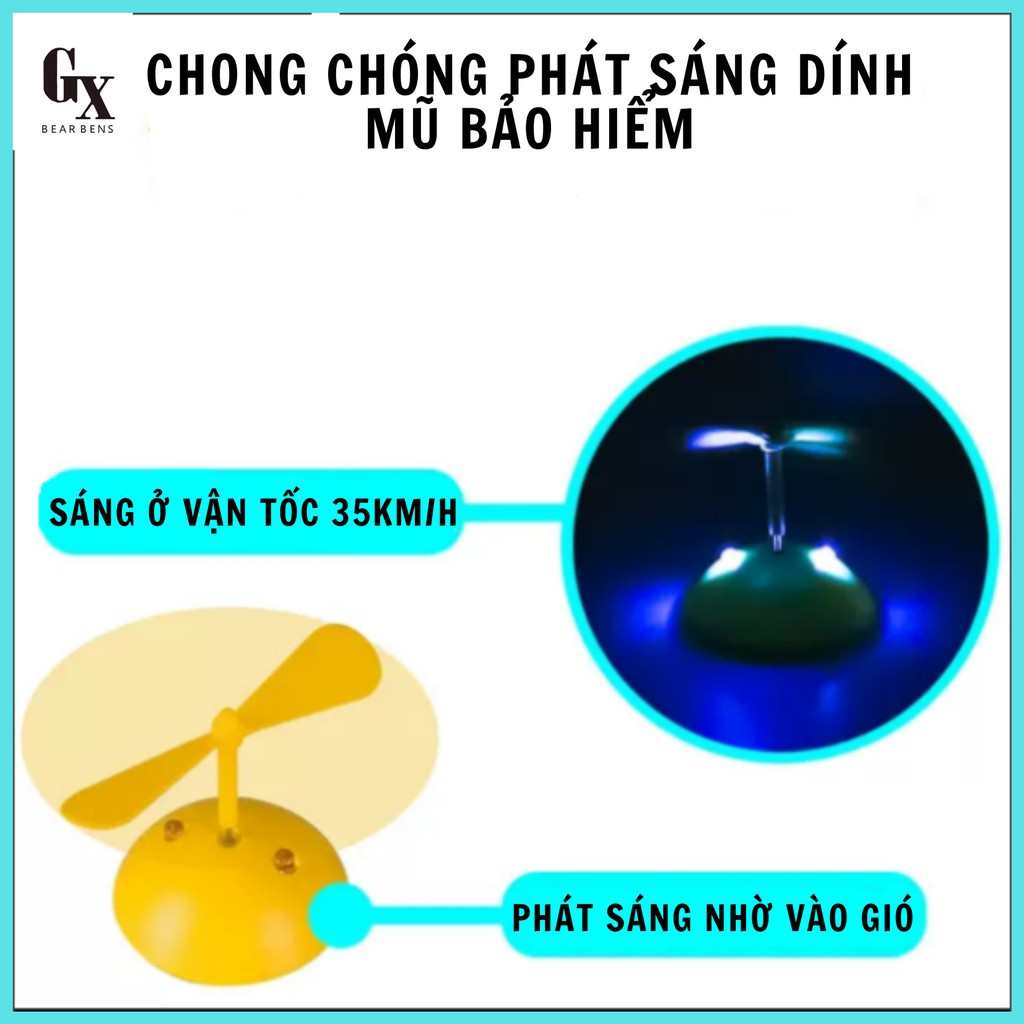 Chong chóng chuồn chuồn cá tính cho mũ bảo hiểm xe máy, xe điện có núm hút dính kiểu mới 2021 xoay như cối xa