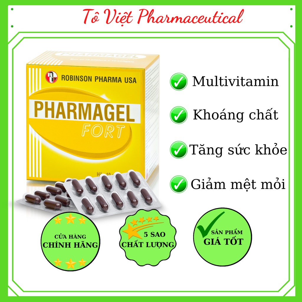 Pharmagel fort-Viên uống bổ sung đa vitamin, khoáng chất, bồi bổ cơ thể, tăng cười sức đề kháng, dinh dưỡng (100 viên)