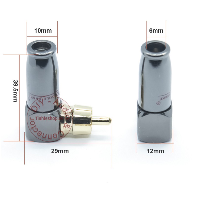 Jack hàn dây AV cong 2 chiếc - Đầu hàn dây hoa sen