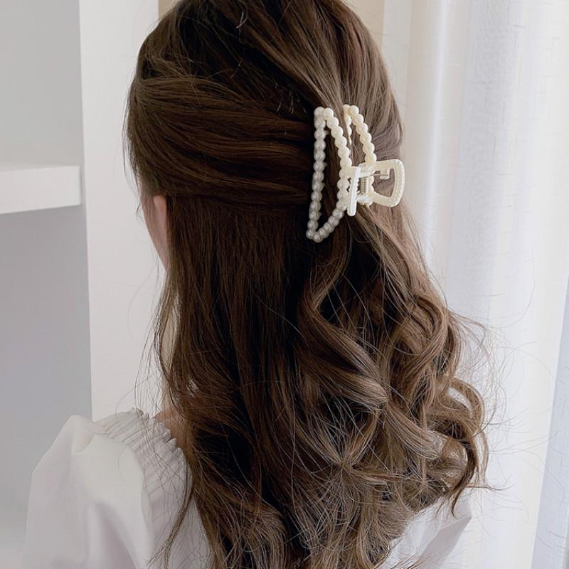 Kẹp tóc đính ngọc trai giả phong cách Hàn Quốc cho nữ