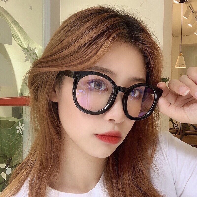 HOT_ Kính Mèo chống tia UV Không độ gọng to siêu hot