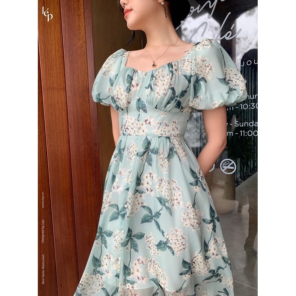 Váy hoa nhúm ngực Lép