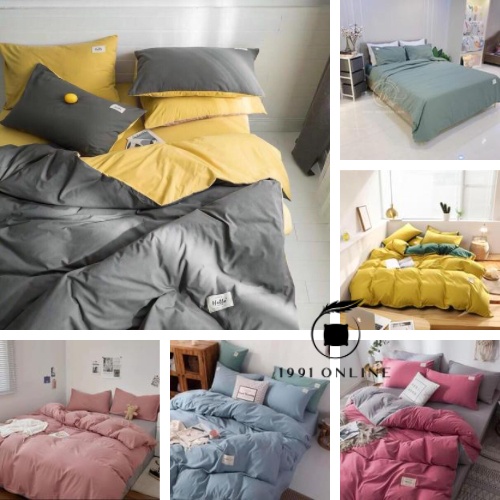Bộ sưu tập Chăn Ga Gối 3 [CÓ CHĂN LÓT BÔNG THÔNG MINH] Cotton Basic đơn giản 🍃