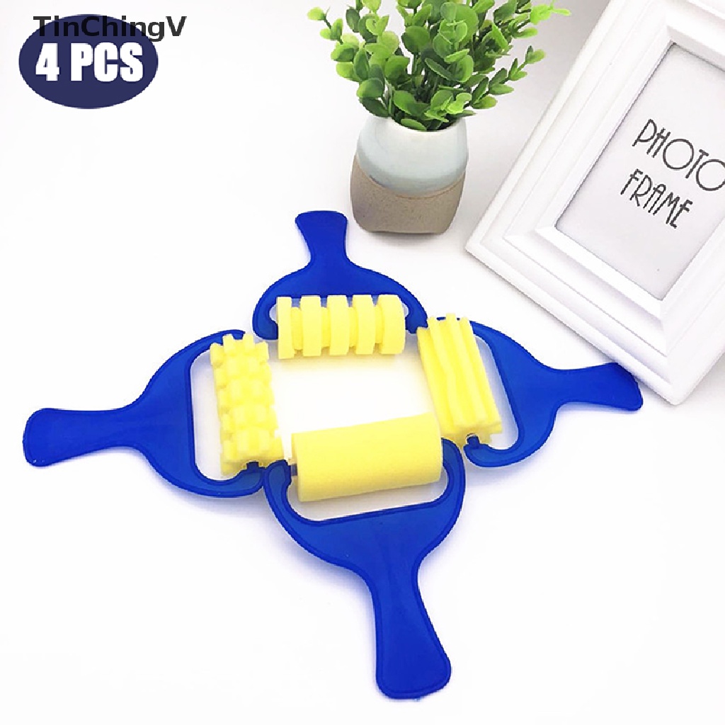 Set 4 Cây Lăn Sơn Vẽ Tranh Cán Nhựa DIY Cho Bé