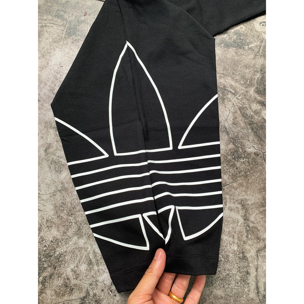 (HÀNG XUẤT XỊN) Quần legging das đen logo to 1655 BIG LOGO OUTLINE TREFOIL TIGHTS Made in Cambodia full tag | BigBuy360 - bigbuy360.vn