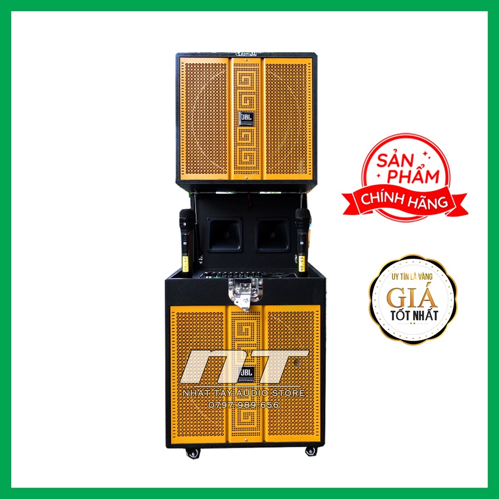 Loa kẹo kéo bass đôi ARRAY NT 442, Thùng loa karaoke di động công suất lớn thiết kế độc lạ có thể gấp lên gấp xuống