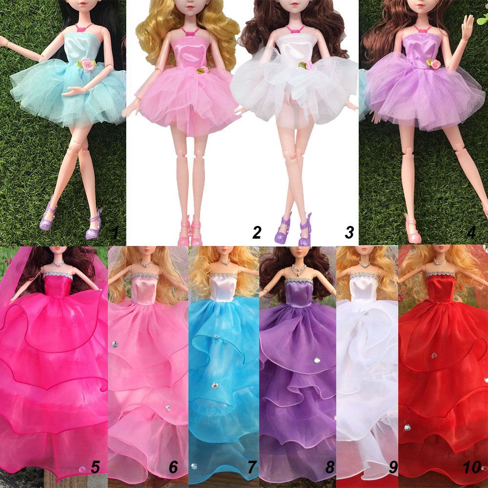 Đầm cưới thời trang cho búp bê 30cm DIY