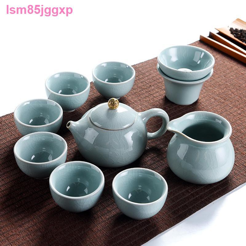 Bộ tràLò Ge Đơn giản Mở Pian của Trung Quốc Trang chủ Kung Fu Bộ ấm trà khay nhỏ pha bằng gốm Máy Tách đạo