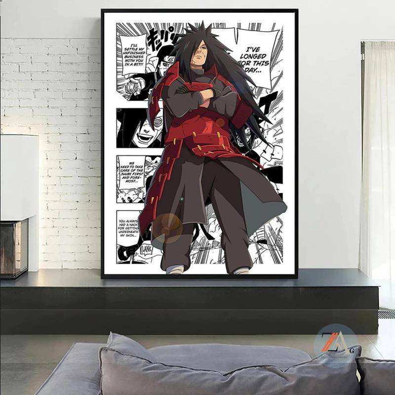 Tranh Vải Bạt Treo Tường In Hình Anime Naruto Itachi Akatsuki Trang Trí Nhà Cửa