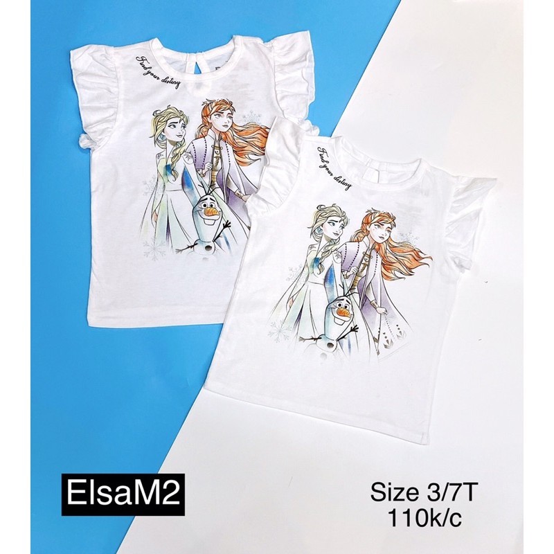 (XẢ SIÊU SỐC) Áo phông cotton bé gái hàng xuất Elsa /chuột Minnie/Unicorn đẹp 2021