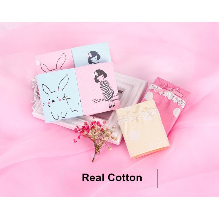 Set 2 Quần Lót 95% Cotton Và 5% Cho Bé Gái Từ 2-12 Tuổi