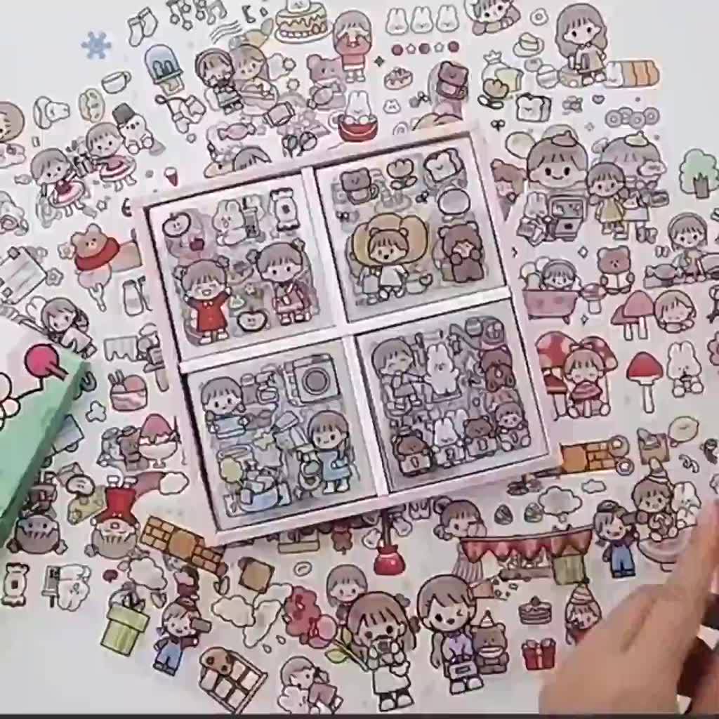 Sticker cute trang trí dán tập vở, bình nước, bút nước