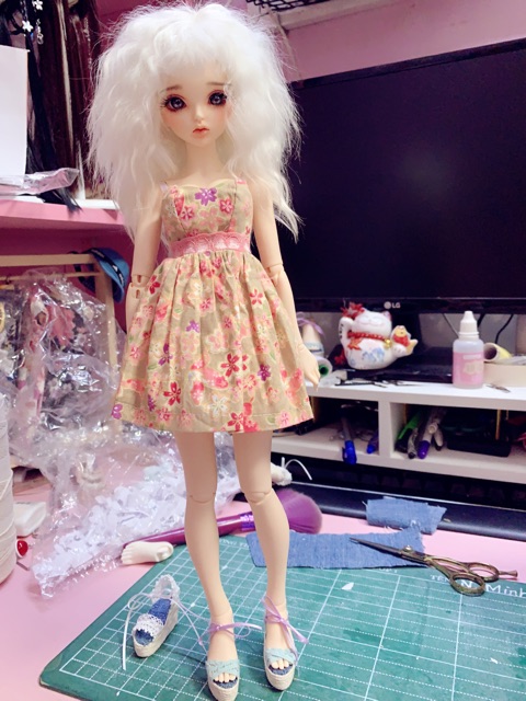 Giày đế xuồng cao gót dành cho búp bê bjd - size minifee - 1/4