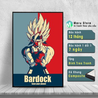 Tranh Canvas Dragon Ball Trang trí phòng Gaming phòng ngủ Bardock Siêu Saiya