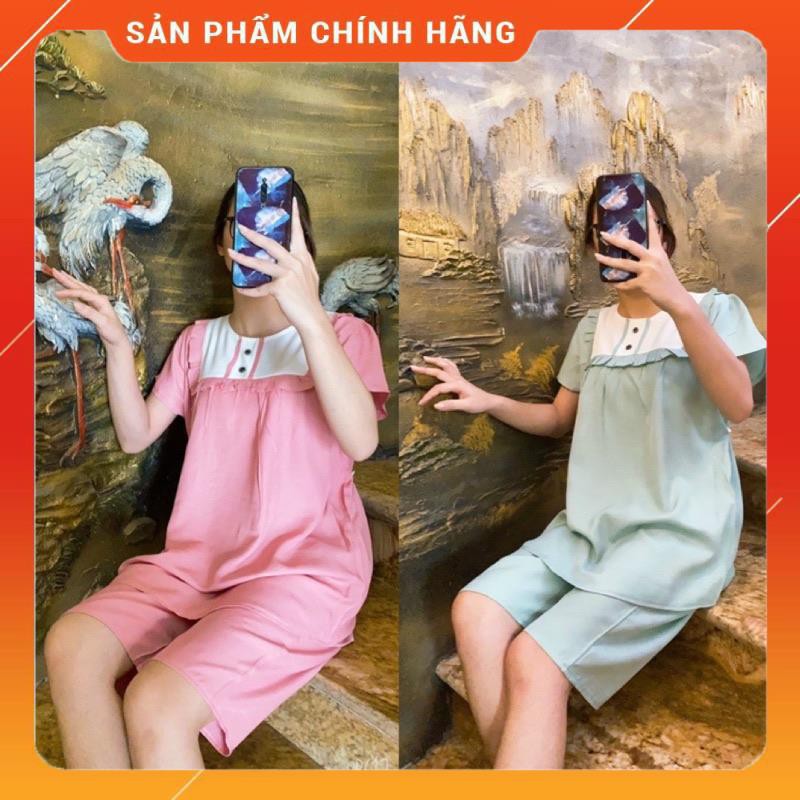 [Giá xưởng]Bộ bầu chất đũi hàn loại 1 siêu mát siêu mềm thấm hút mồ hôiđồ bộ bầu sau sinh free size 43~68kg BBH23