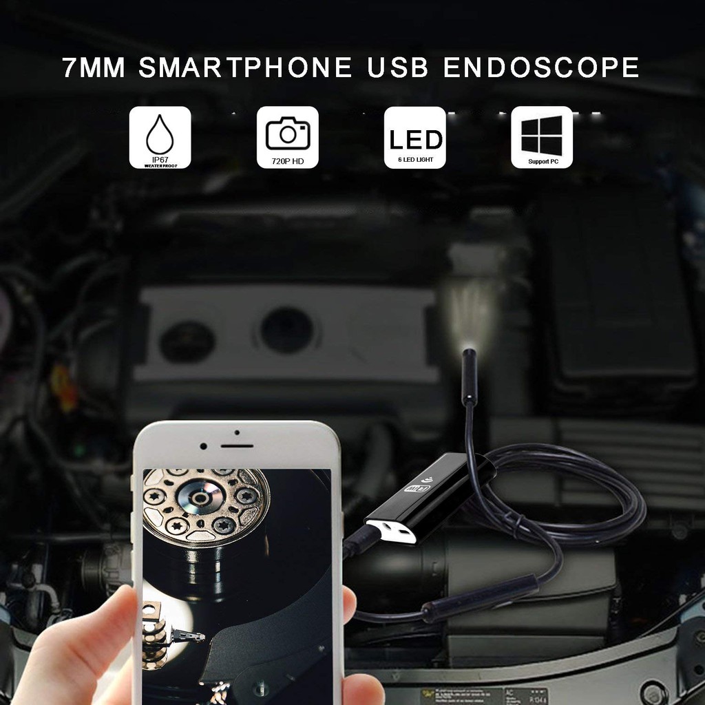 CAMERA NỘI SOI CHỐNG NƯỚC DÙNG CHO ĐIỆN THOẠI LED HD WIFI ENDOSCOPE - CAMERA NỘI SOI BUỒNG ĐỐT ĐỘNG CƠ XE MÁY