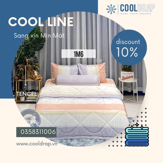 Bộ chăn ga gối lụa tencel cao cấp cool-line bộ chăn drap gối 05 món sang xịn mịn mát