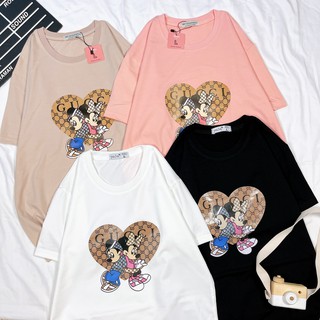Áo thun tay ngắn unisex Be Yourself - Mickey Trái Tim