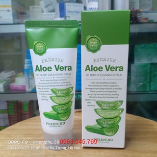 Sữa rửa mặt lô hội pure mind pure mind aloe vera so fesh cleansing foam 100ml