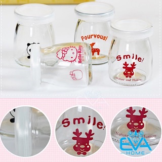 Bộ 6 Hũ Thuỷ Tinh Đựng Sữa Chua In Hình Ngẫu Nhiên Cute 100 Ml | BigBuy360 - bigbuy360.vn