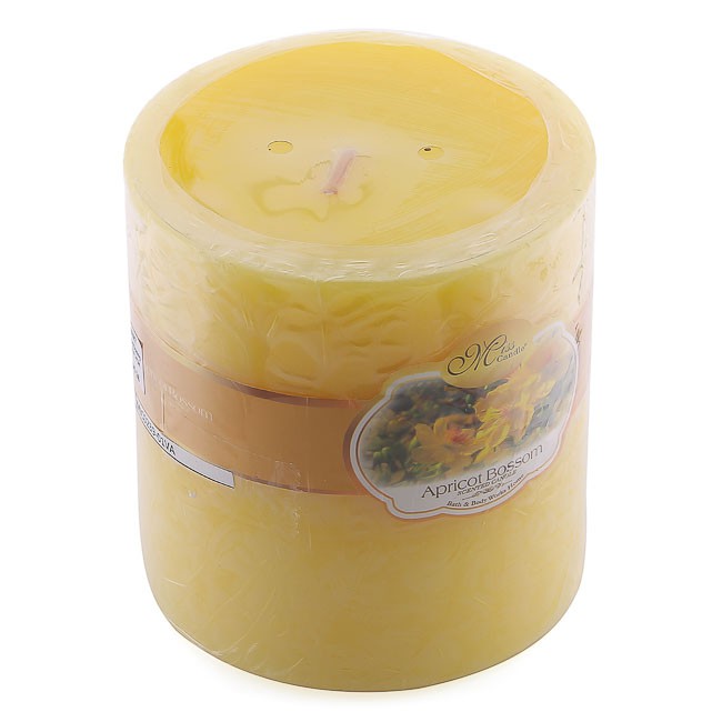 Nến thơm trụ tròn D10H10 Miss Candle MIC0239 10 x 10 cm (Vàng, hương hoa lan)