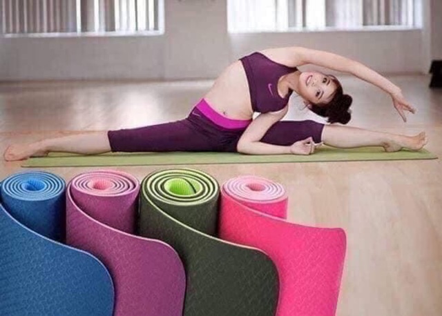 Thảm Tập Yoga 2 Lớp TPE 6mm Cao Cấp - Thảm Tập Gym và Yoga Chuyên Nghiệp - Nhiều Màu