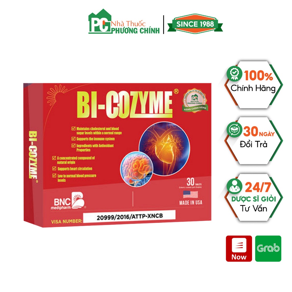 Viên Uống Hỗ Trợ Điều Hòa Huyết Áp, Phòng Chống Tai Biến Mạch Máu Não Bi Cozyme Hộp 30 Viên