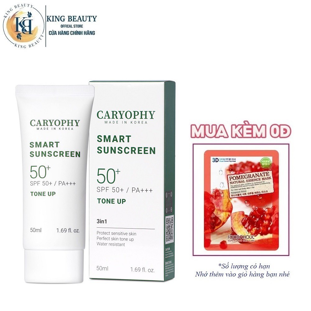 Kem Chống Nắng Phục Hồi Da Tổn Thương Caryophy Smart Sunscreen Tone Up 50ml