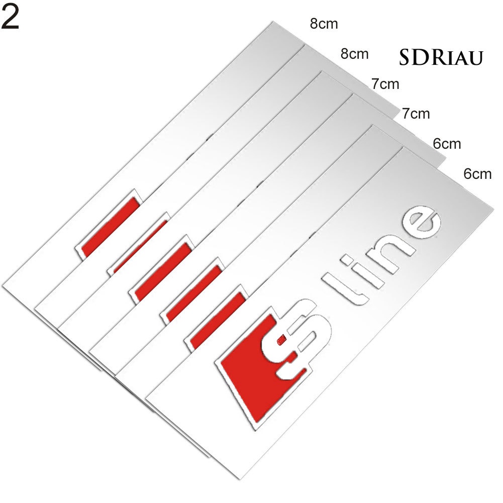Bộ 6 Miếng Dán Logo S-Line Trang Trí Xe Hơi Audi A1 A3 A4 A5 A6 A7