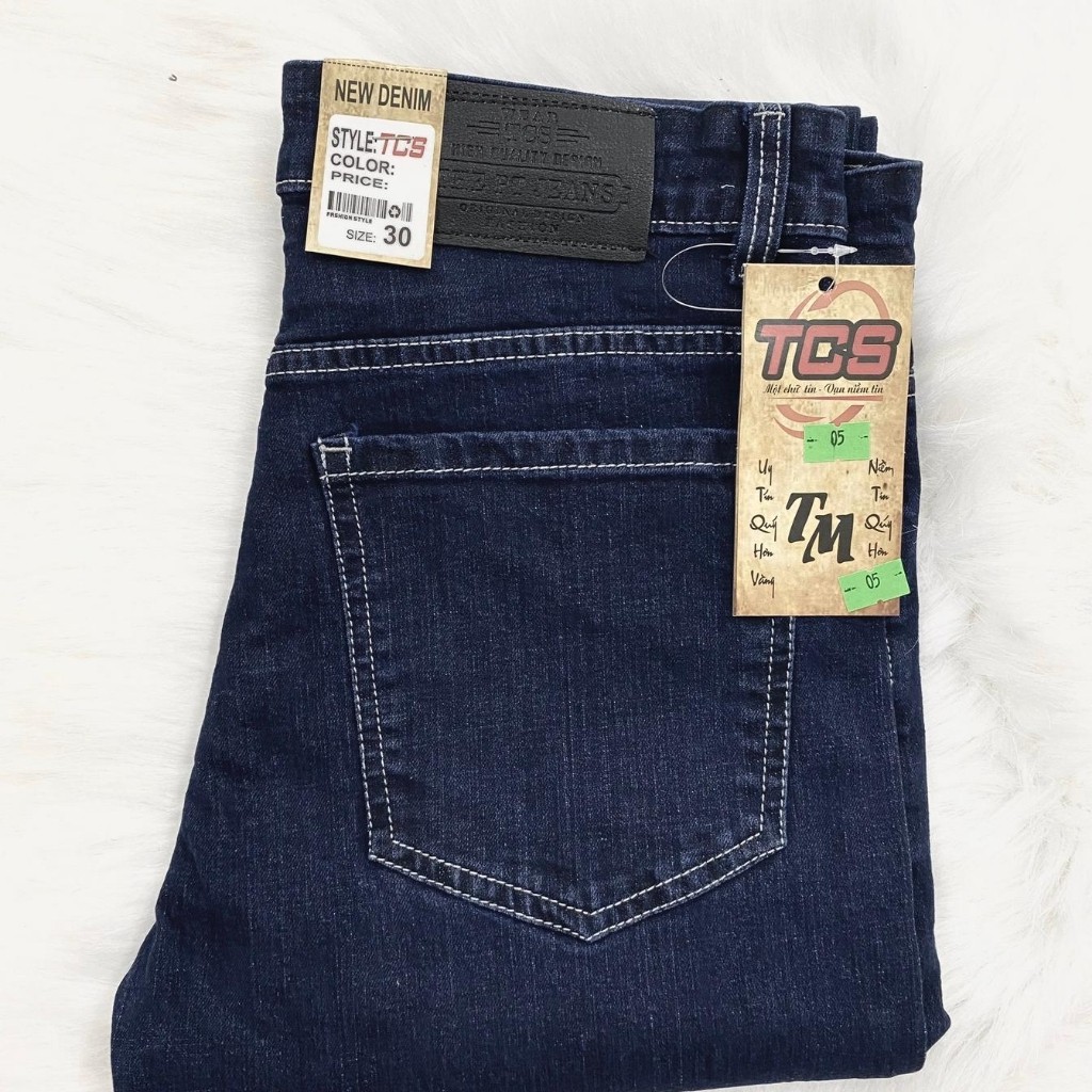 Quần Jean Nam Chất Bò Cao Cấp AD05TG Xanh Trơn Cao Cấp Trẻ Trung Cá Tính (44-70KG) | BigBuy360 - bigbuy360.vn