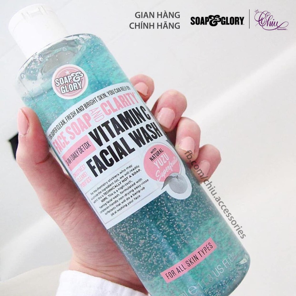 Sữa rửa mặt làm sáng da Soap and Glory Face Soap and Clarity 3 in 1 Daily Vitamin C Facial Wash 350ml