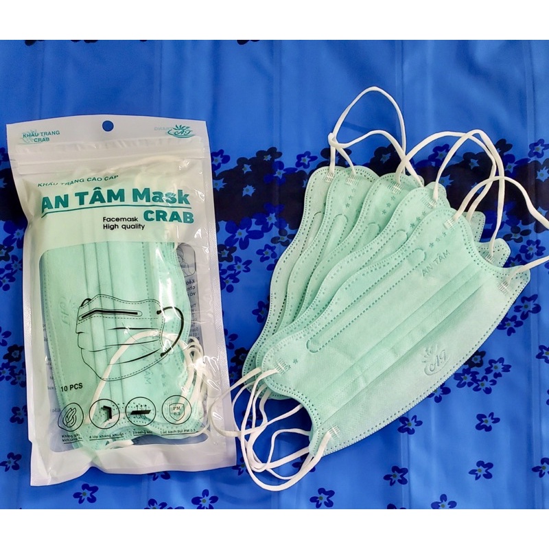 ✅ Thùng 300 cái khẩu trang y tế kf94 king Cua An Tâm Màu Xanh Ngọc