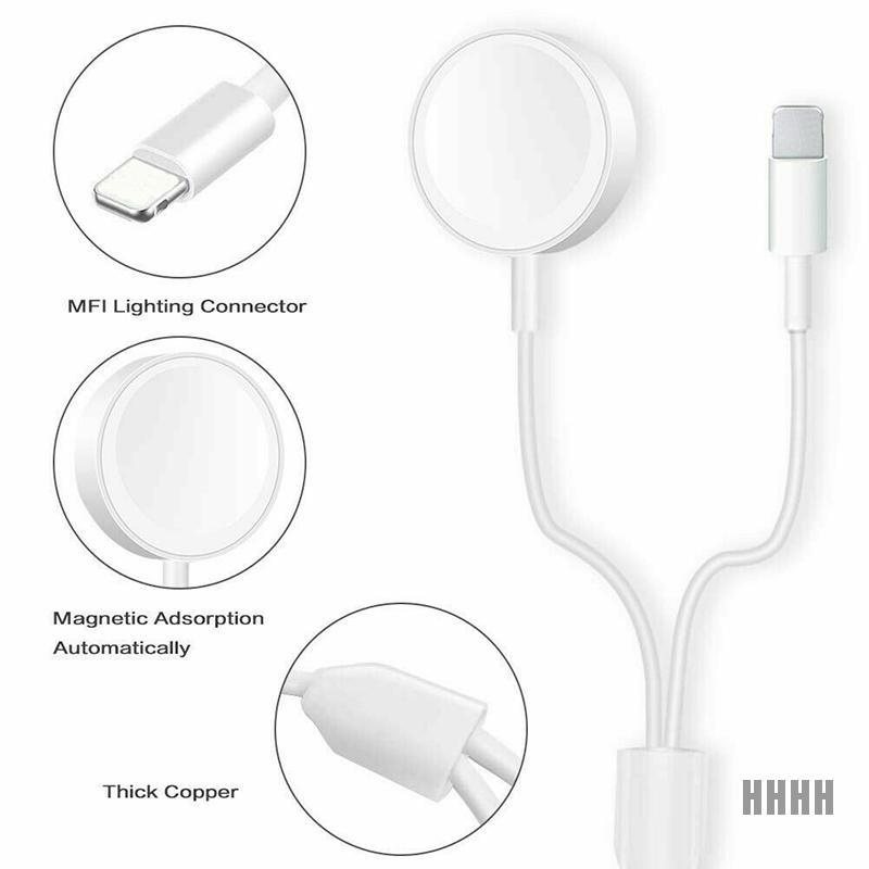 Cáp Sạc Nam Châm 2 Trong 1 Cho Đồng Hồ Thông Minh Iwatch 5 / 4 / 3 / 2 / 1 Iphone 11 / Xr / Xs