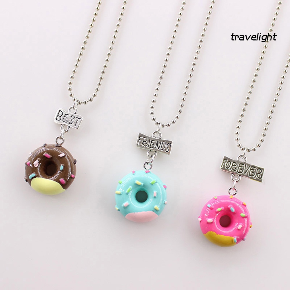 [Travelight] Set 3 Vòng cổ Mặt Hình Bánh Donut Dành Cho Bạn Thân