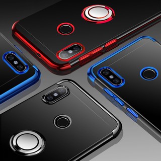 For Xiaomi Redmi Note 5 Ring Stand Plating Clear Cover