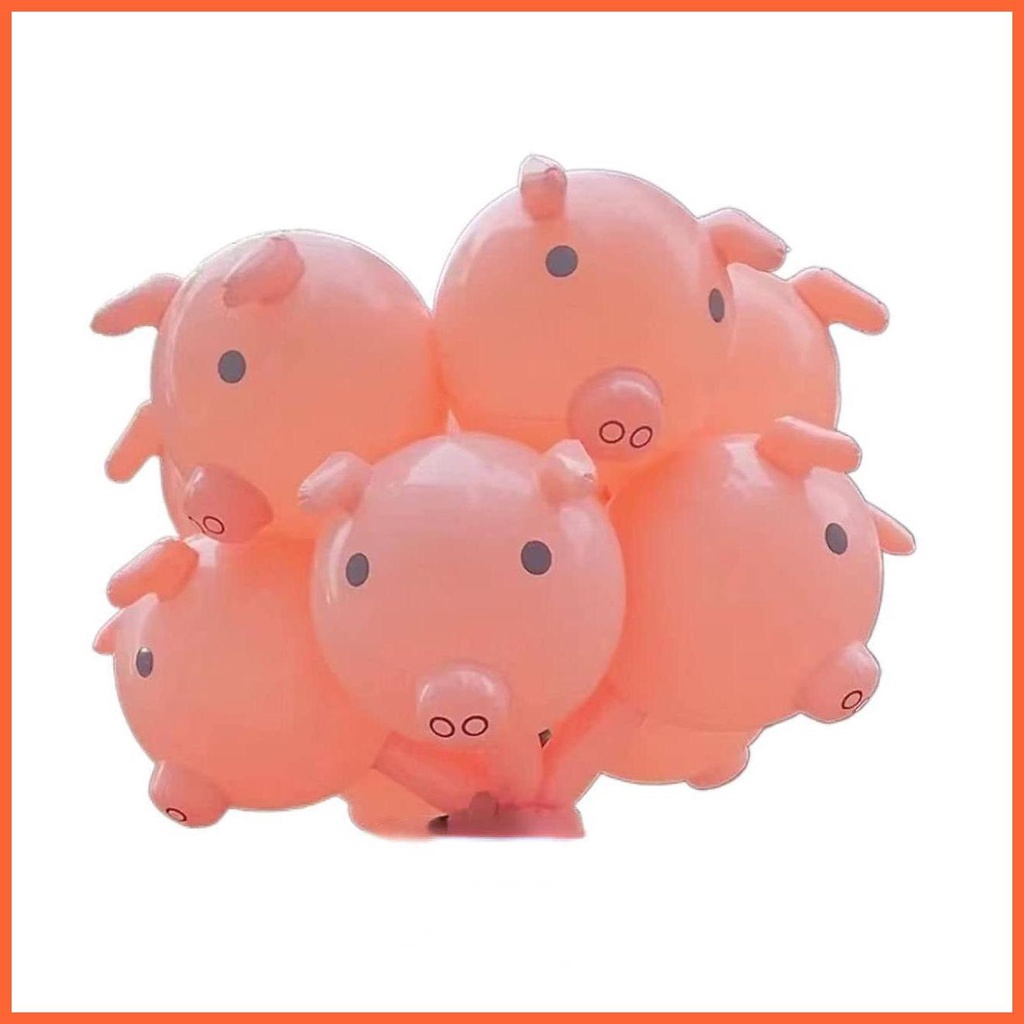 Bong Bóng Hình Đầu Heo Hồng Bơm Hơi Dùng Trang Trí Tiệc