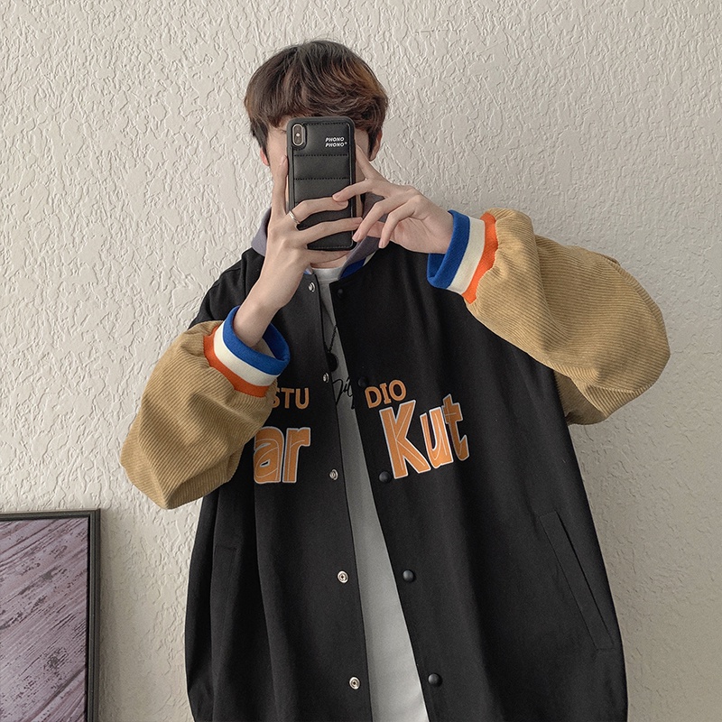 Áo khoác bóng chày thời trang dành cho nam new áo dài tay ifashion jacket in hoa Thêu thùa Hàn Quốc unisex top