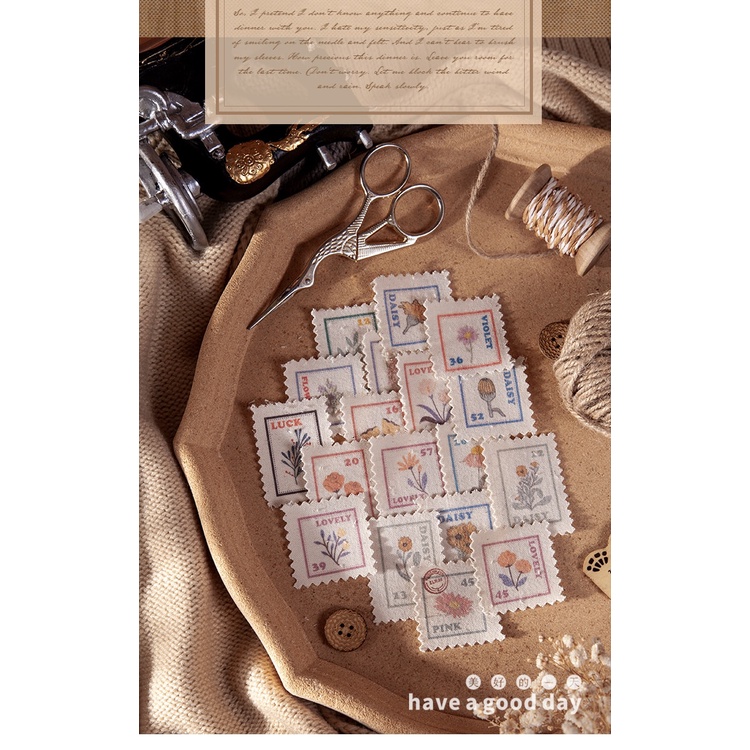 Bộ 10 sticker bằng vải lanh cotton màu sắc xinh xắn dễ thương