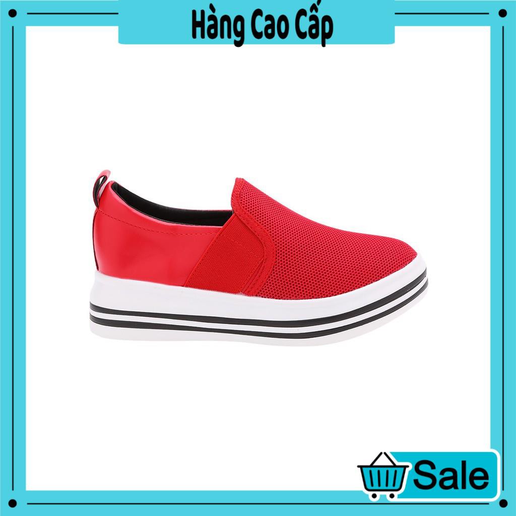 [FREE SHIP] Giày slip on giày độn đế tăng chiều cao nữ vạch kẻ đế mới nhất (đen, đỏ) | BigBuy360 - bigbuy360.vn