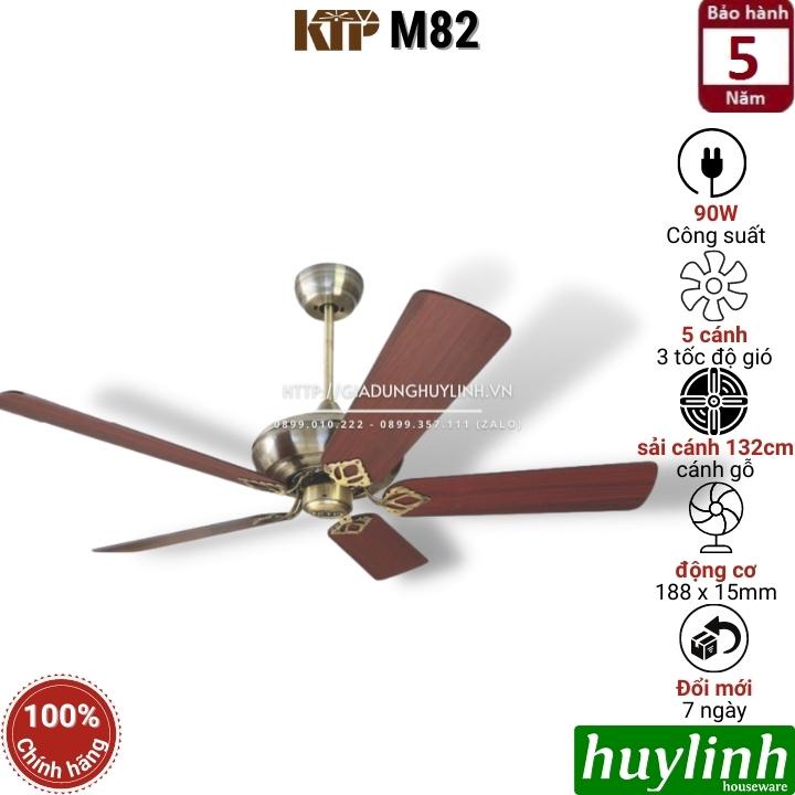 Quạt trần cánh gỗ Kim Thuận Phong KTP M82 - 5 cánh